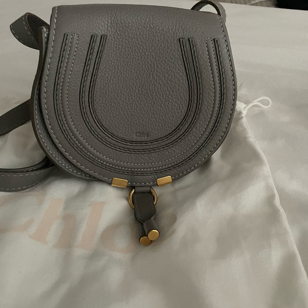 Rare….Chloe Marcie small crossbody in Cashmere gray.